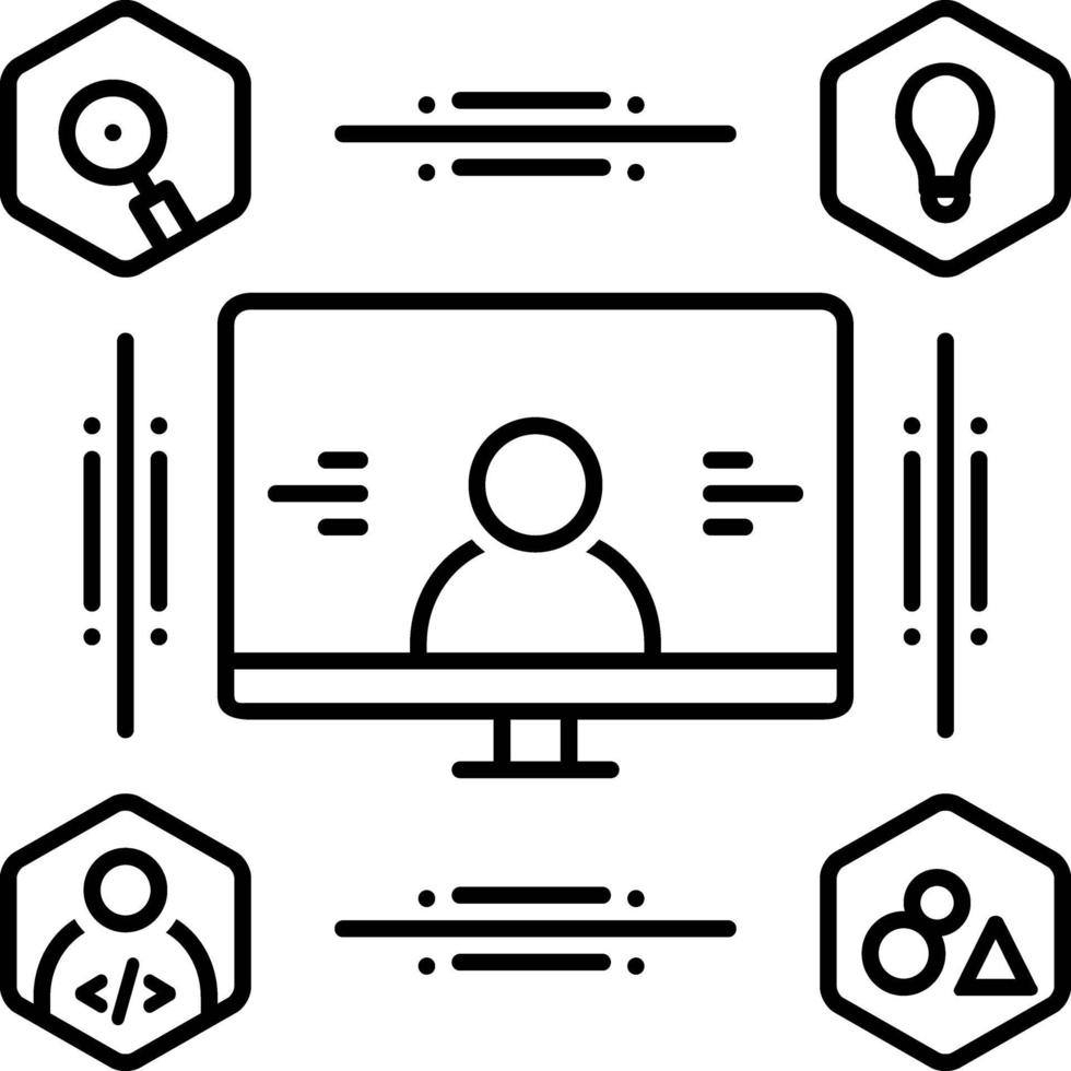 Liniensymbol für benutzerzentriertes Design vektor