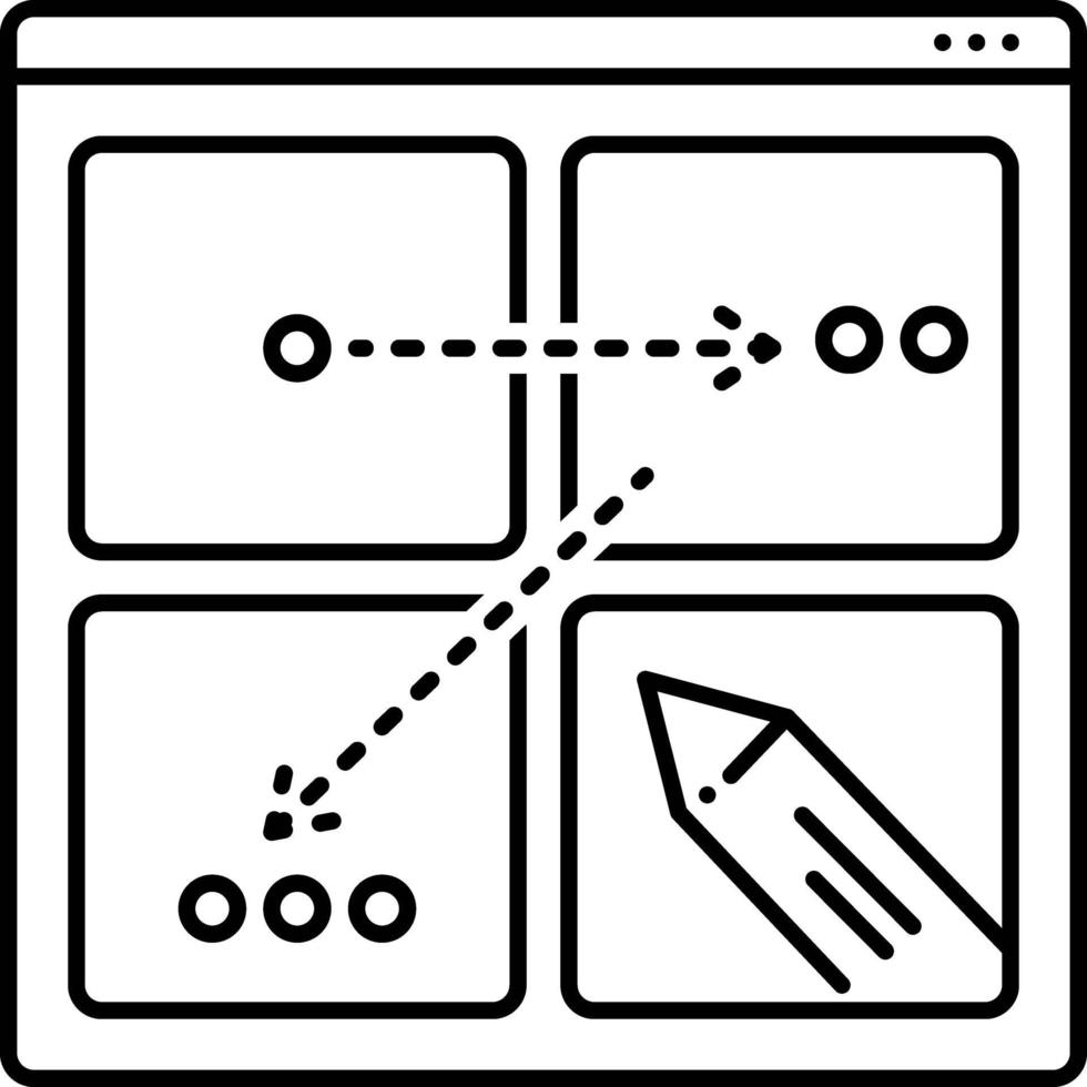 linje ikon för storyboard vektor