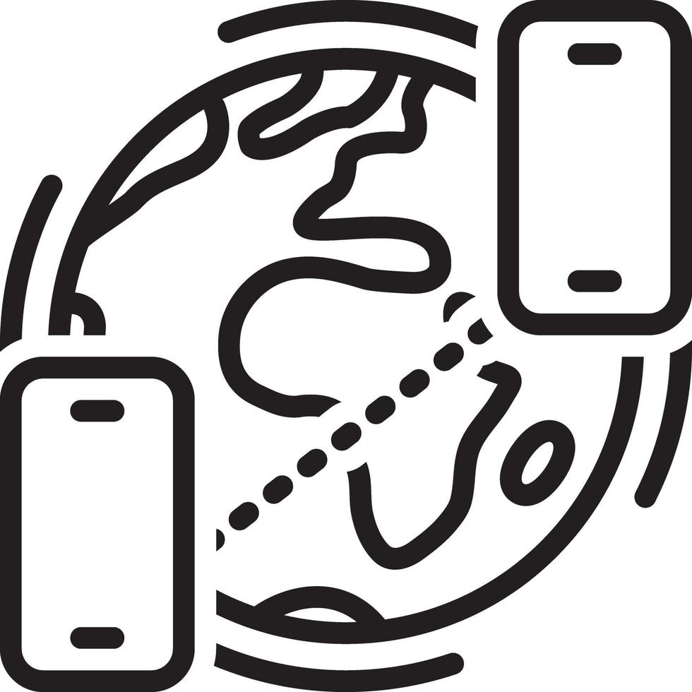 Leitungssymbol für globale Telefonkonferenz vektor