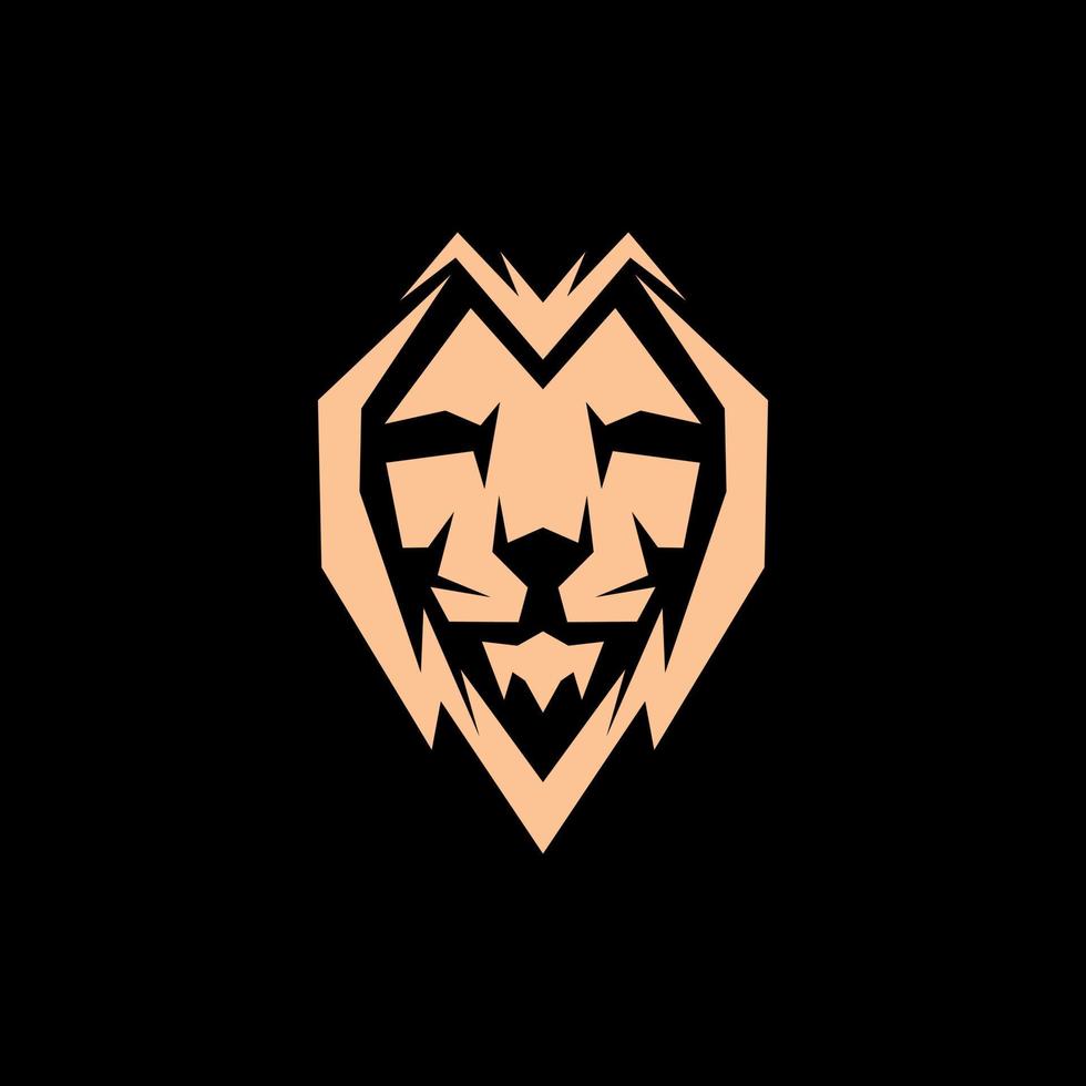 Löwe Gesicht geometrisch modern Logo vektor