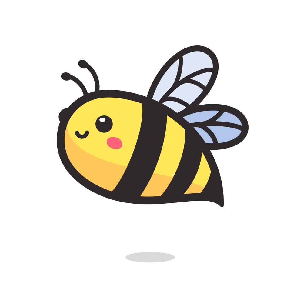 süß wenig Biene lächelnd zum dekorieren Nachspeisen mit Honig vektor