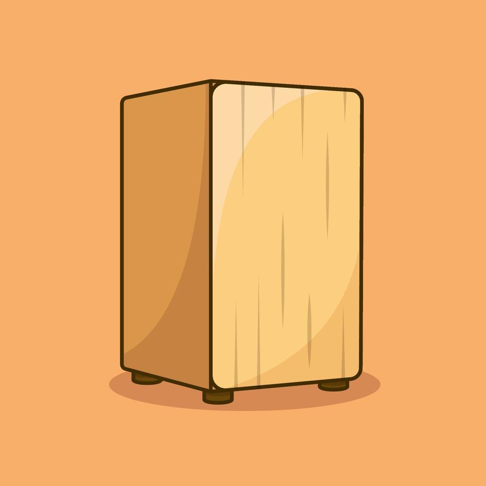 Cajon Karikatur Vektor Symbol Illustration. eben Karikatur Stil. Cajon Illustration. Musik- Illustration