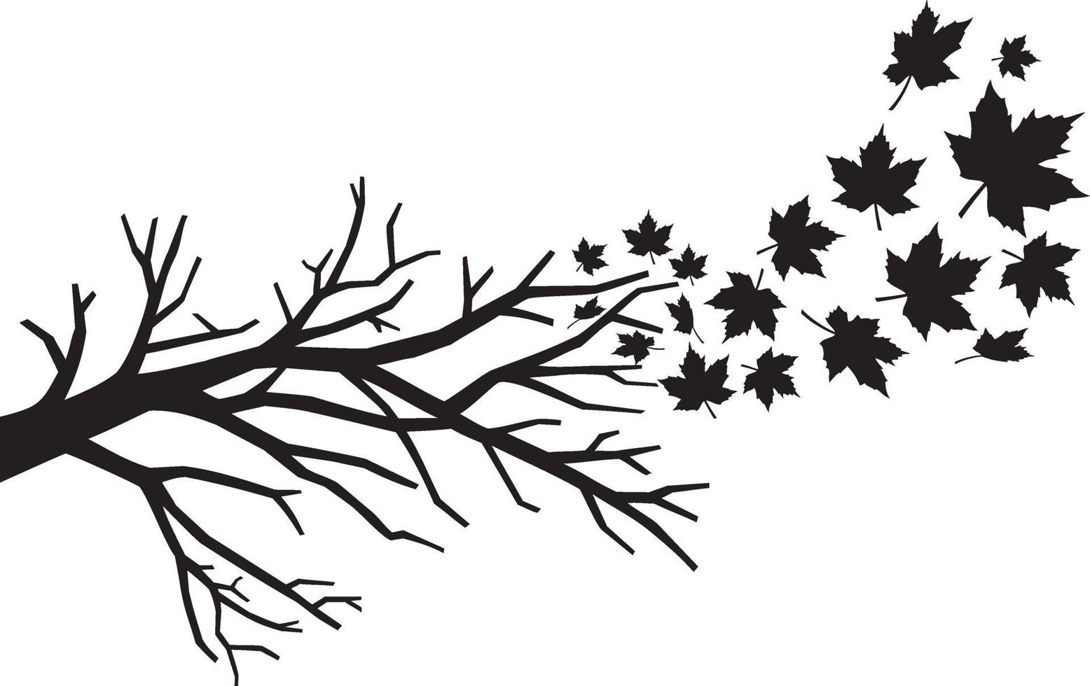 Zweig mit fallenden Blättern vektor