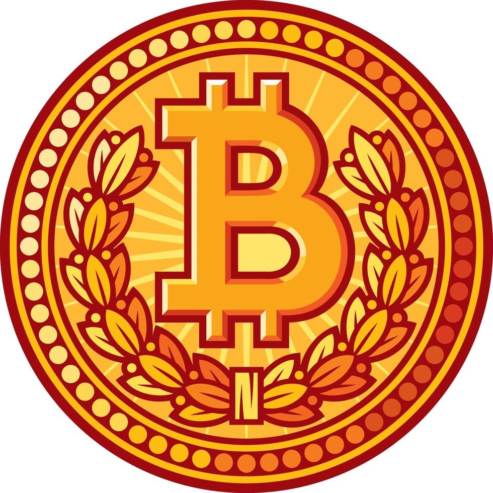 Bitcoin goldene Münze vektor