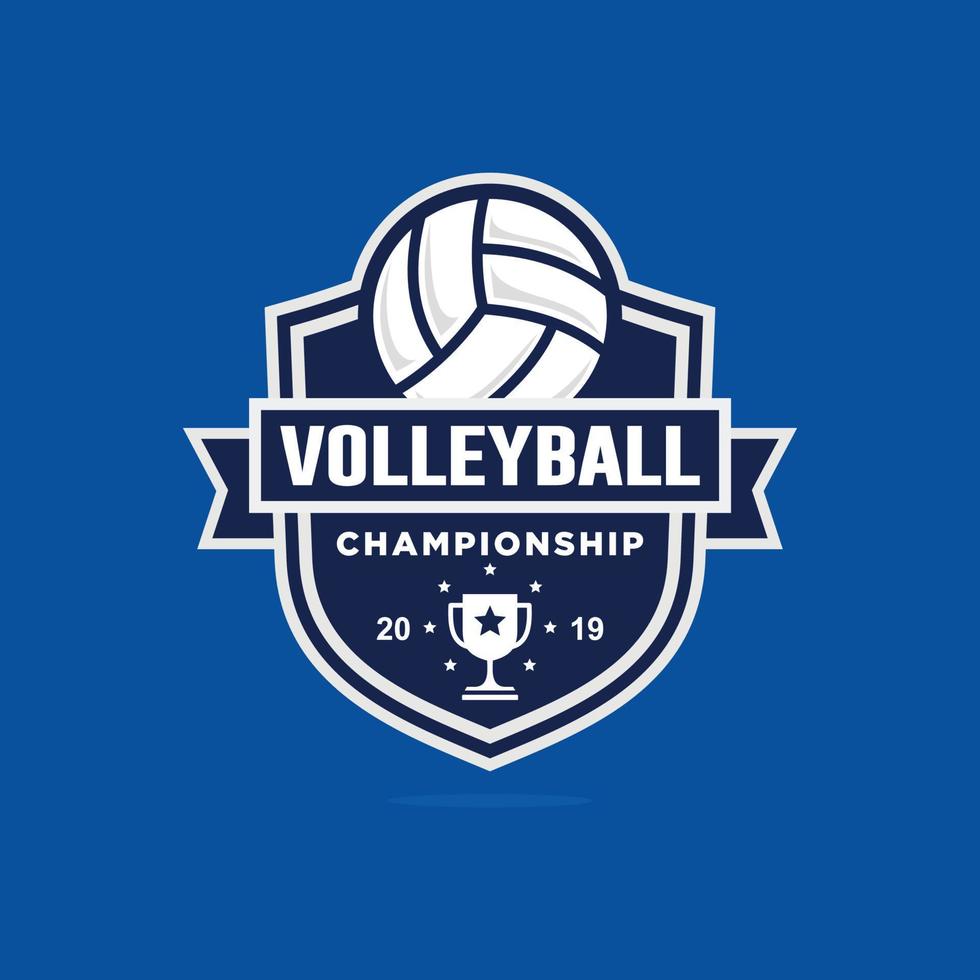 Volleyball-Meisterschaftslogo-Designvektor vektor