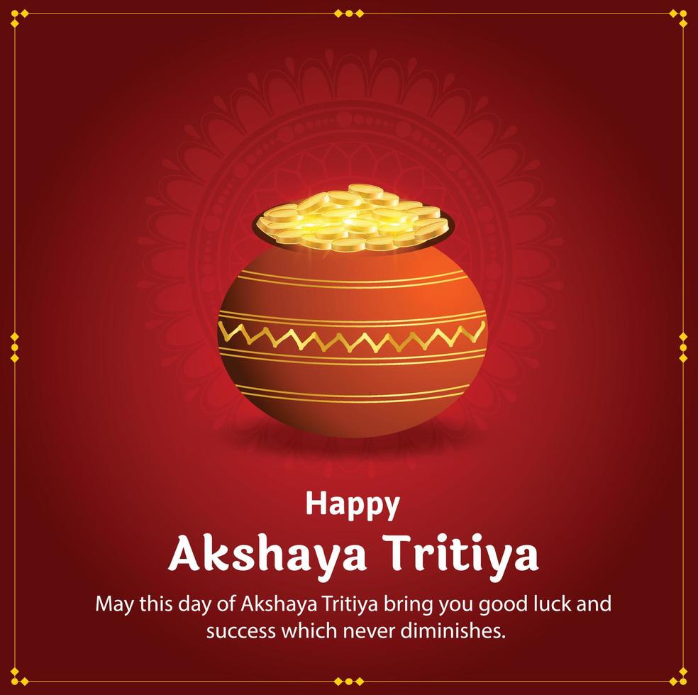 glücklich Akshaya tritiya indisch Hindu Festival Feier Vektor Design