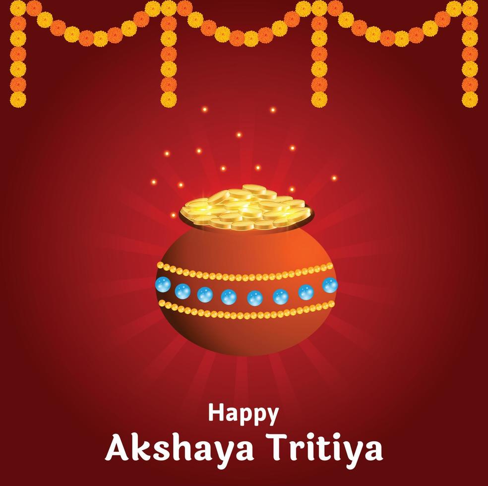 Lycklig akshaya tritiya indisk hindu festival firande vektor design