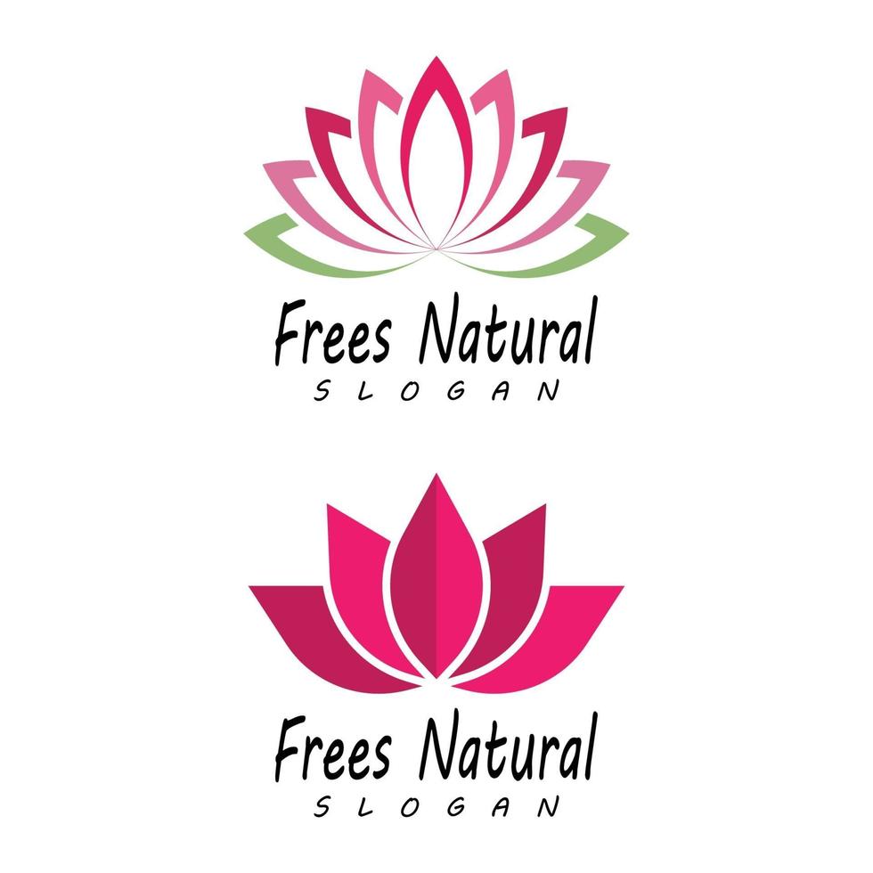 skönhet vektor lotus blommor design logotyp mall ikonuppsättning