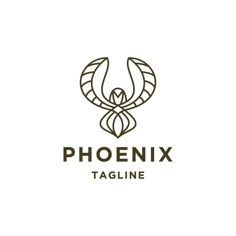 Phönix Linie Logo Design Vorlage eben Vektor