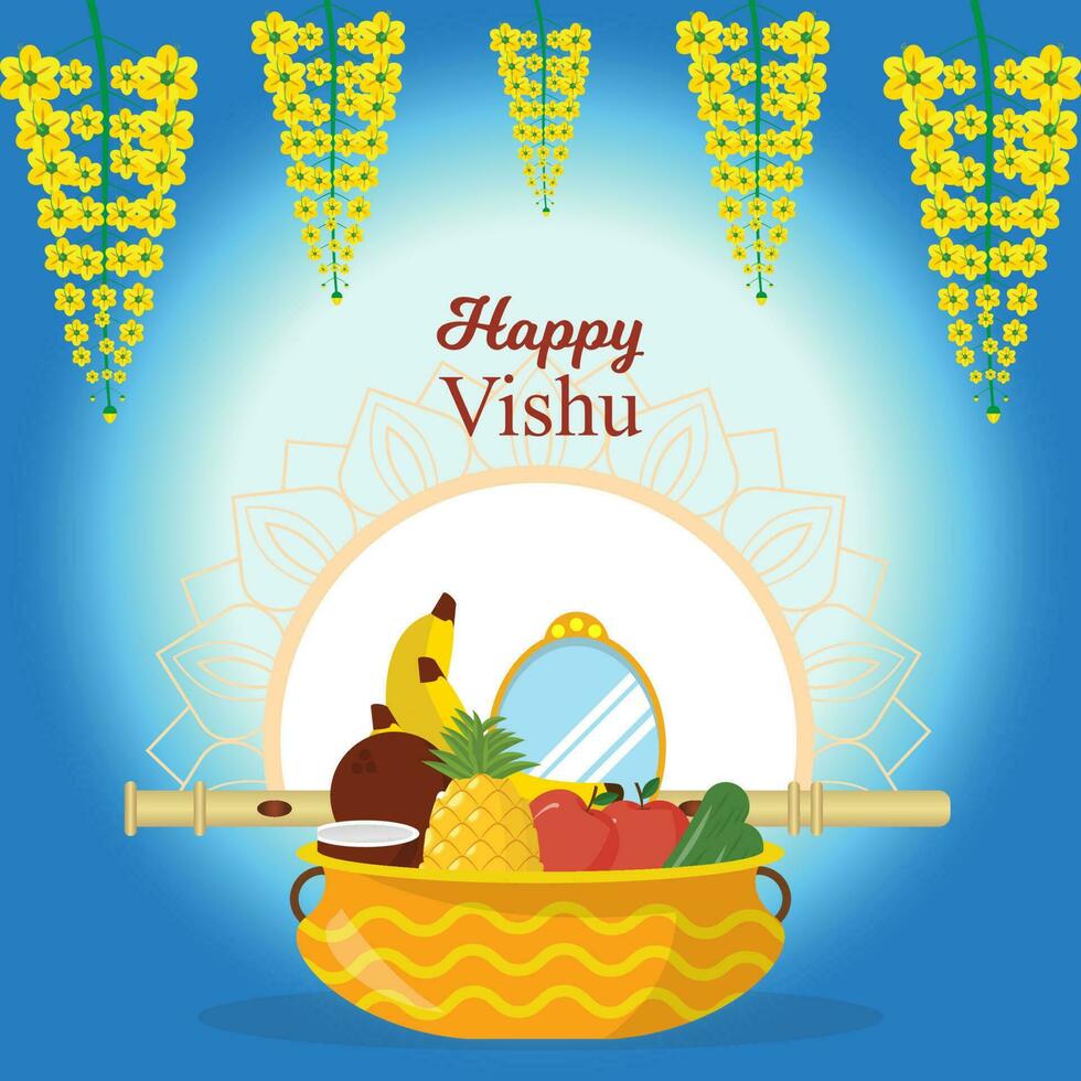 glücklicher vishu Hintergrund vektor