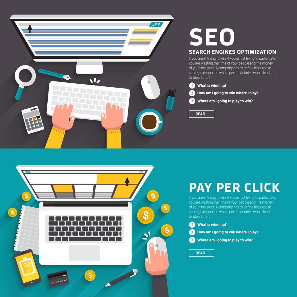 digitale Marketingillustrationen seo ppc vektor