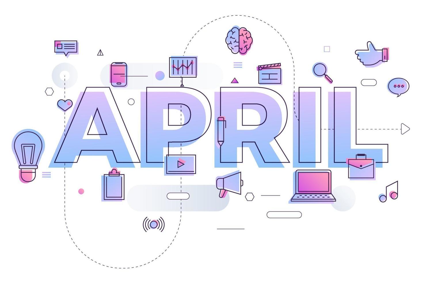 Typografie Monat April vektor