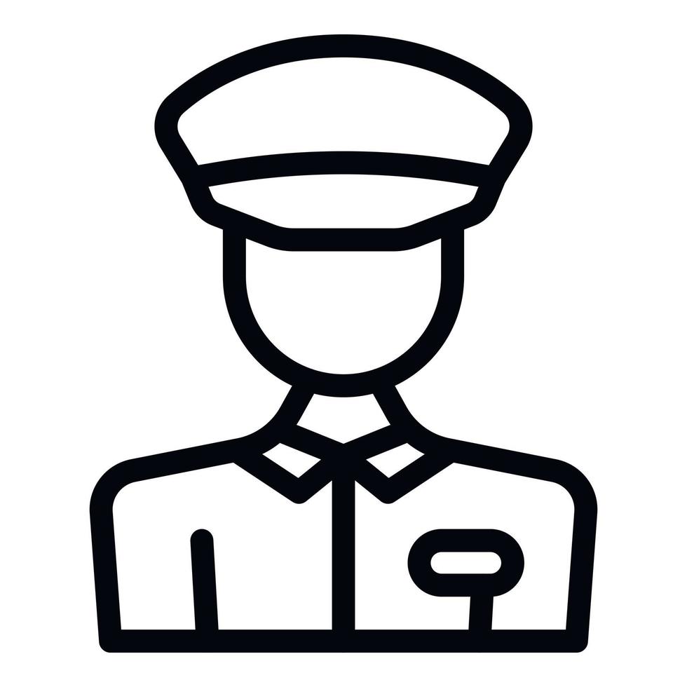 polis officer ikon översikt vektor. säkerhet vakt vektor