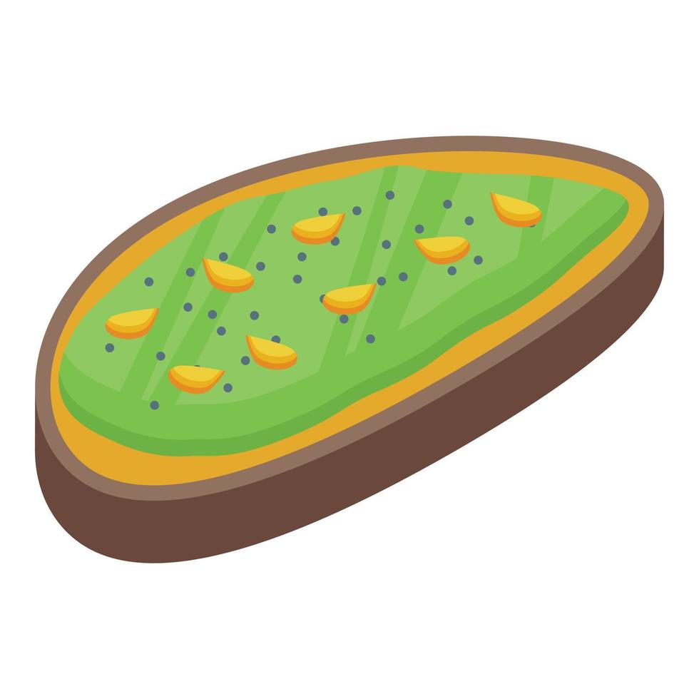 spannmål avokado rostat bröd ikon isometrisk vektor. bröd mat vektor
