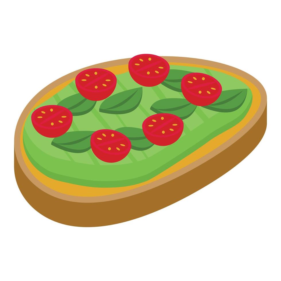 tomat avokado rostat bröd ikon isometrisk vektor. bröd mat vektor