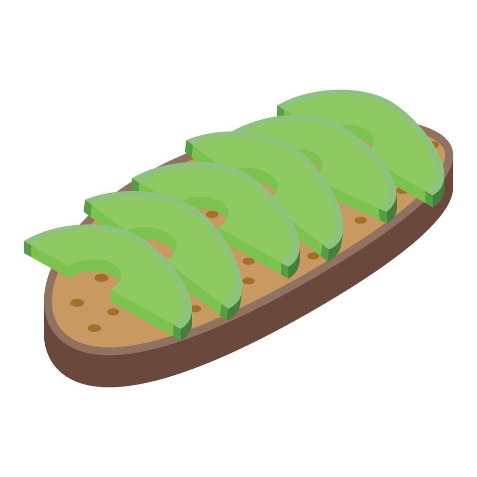 Scheiben Avocado Toast Symbol isometrisch Vektor. Vegetarier Scheibe vektor
