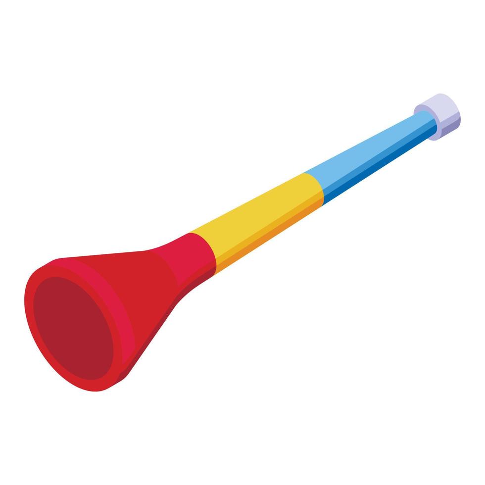 Trompete vuvuzela Symbol isometrisch Vektor. Fußball Horn vektor