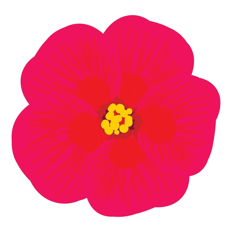 Hibiskus Blume Symbol isometrisch Vektor. hell rot Blühen Hibiskus Blume Symbol vektor