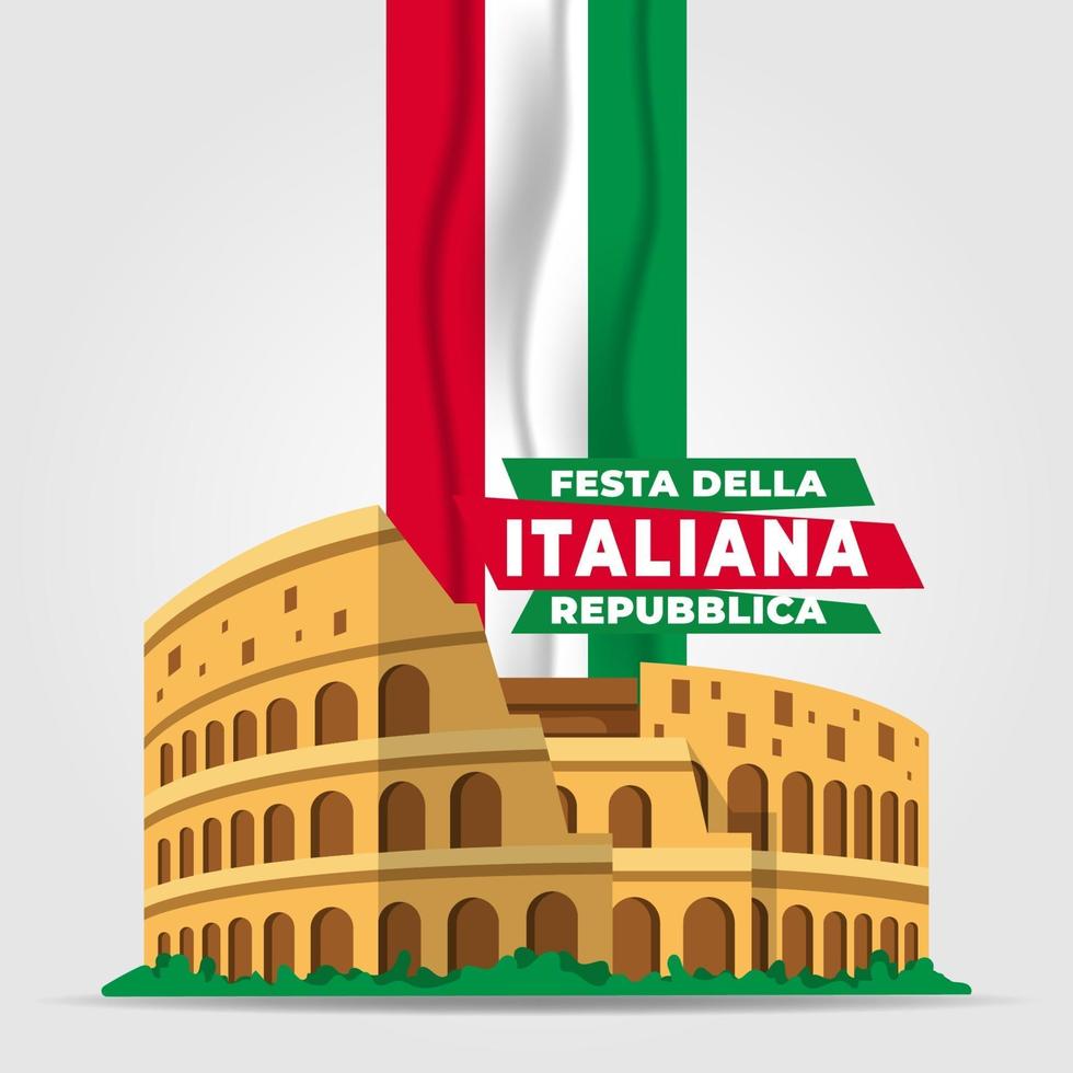 Plakat zum Tag der italienischen Republik vektor