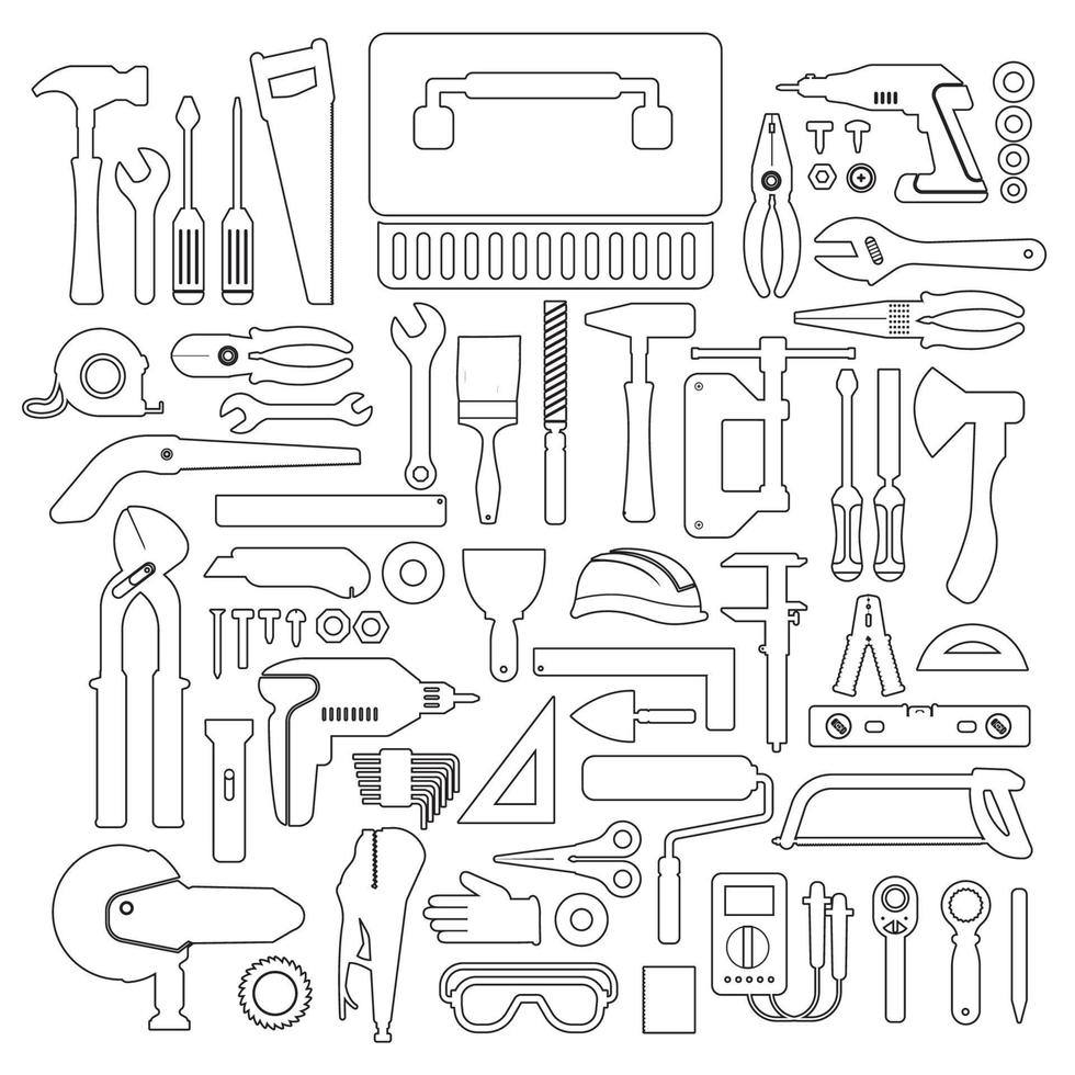 Icon Set Tools Hardware vektor