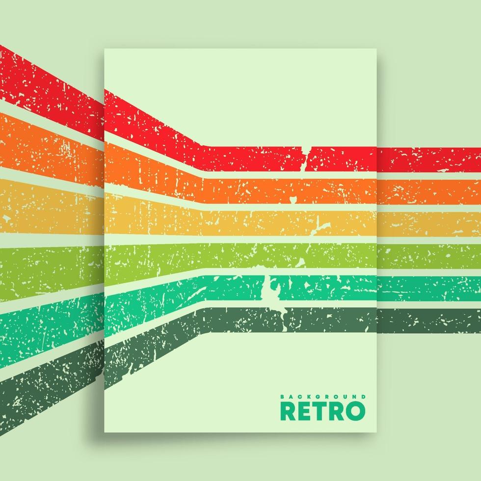 retro design affisch med vintage grunge konsistens och färgglada ränder. vektor illustration
