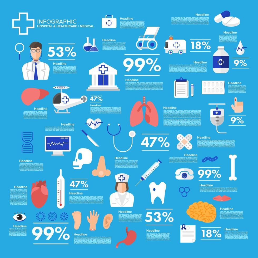 Infografik Gesundheit und Medizin vektor