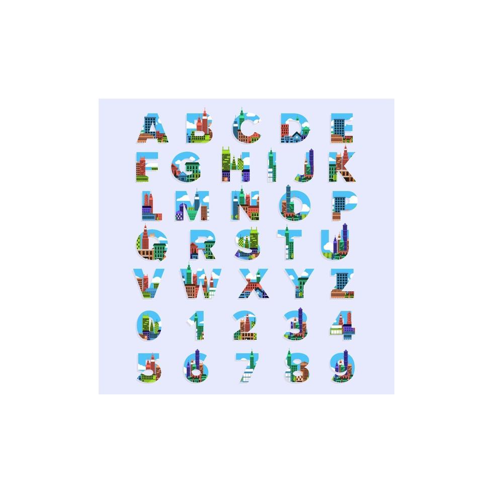 alfabetet stad typografi vektor