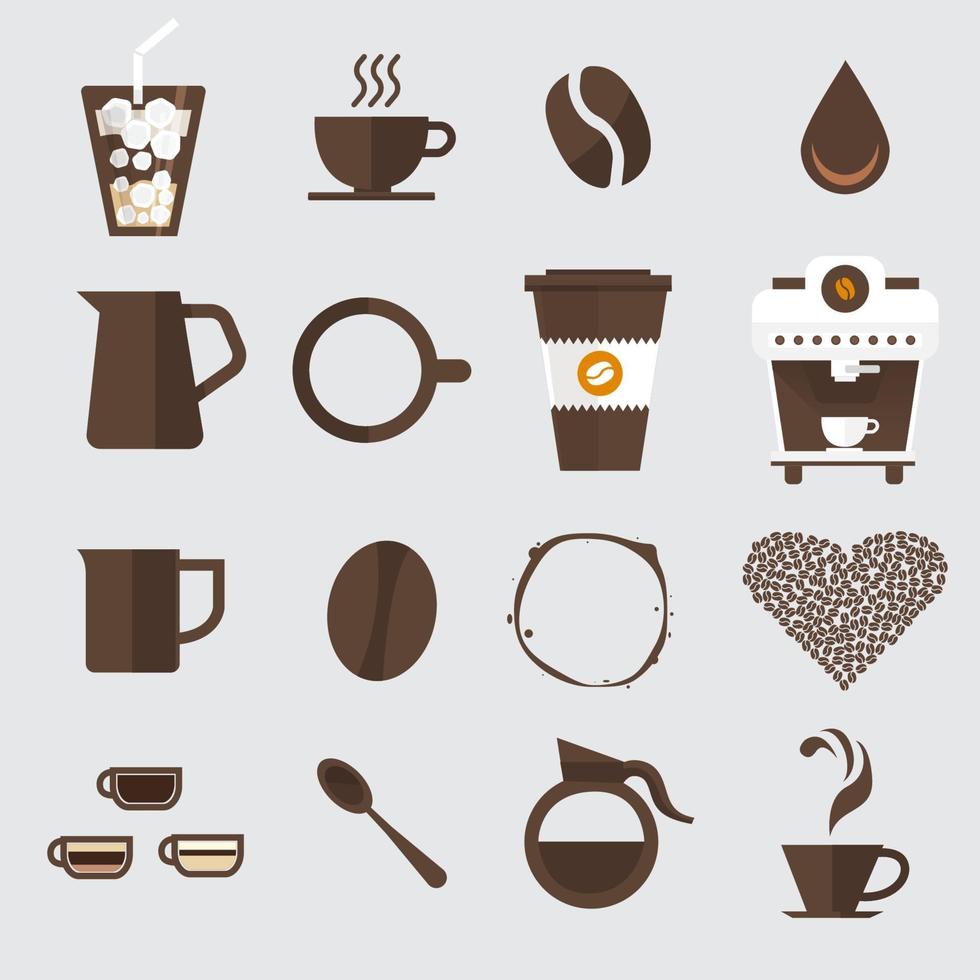 ikoner kaffe vektorelement vektor