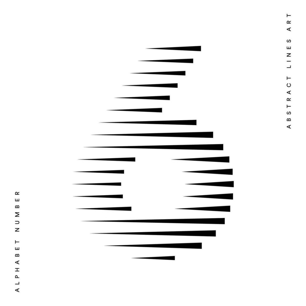 siffra sex 6 logotyp rader abstrakt modern konst vektor
