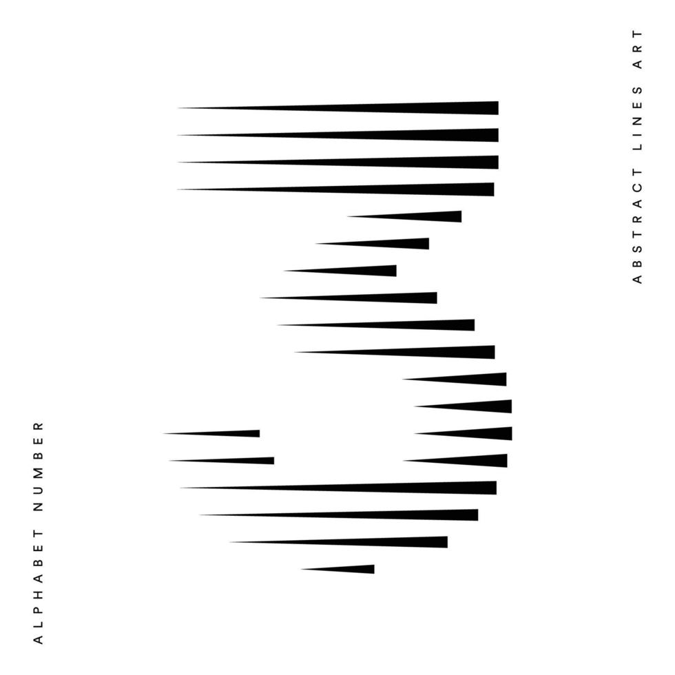 siffra tre 3 logotyp rader abstrakt modern konst vektor