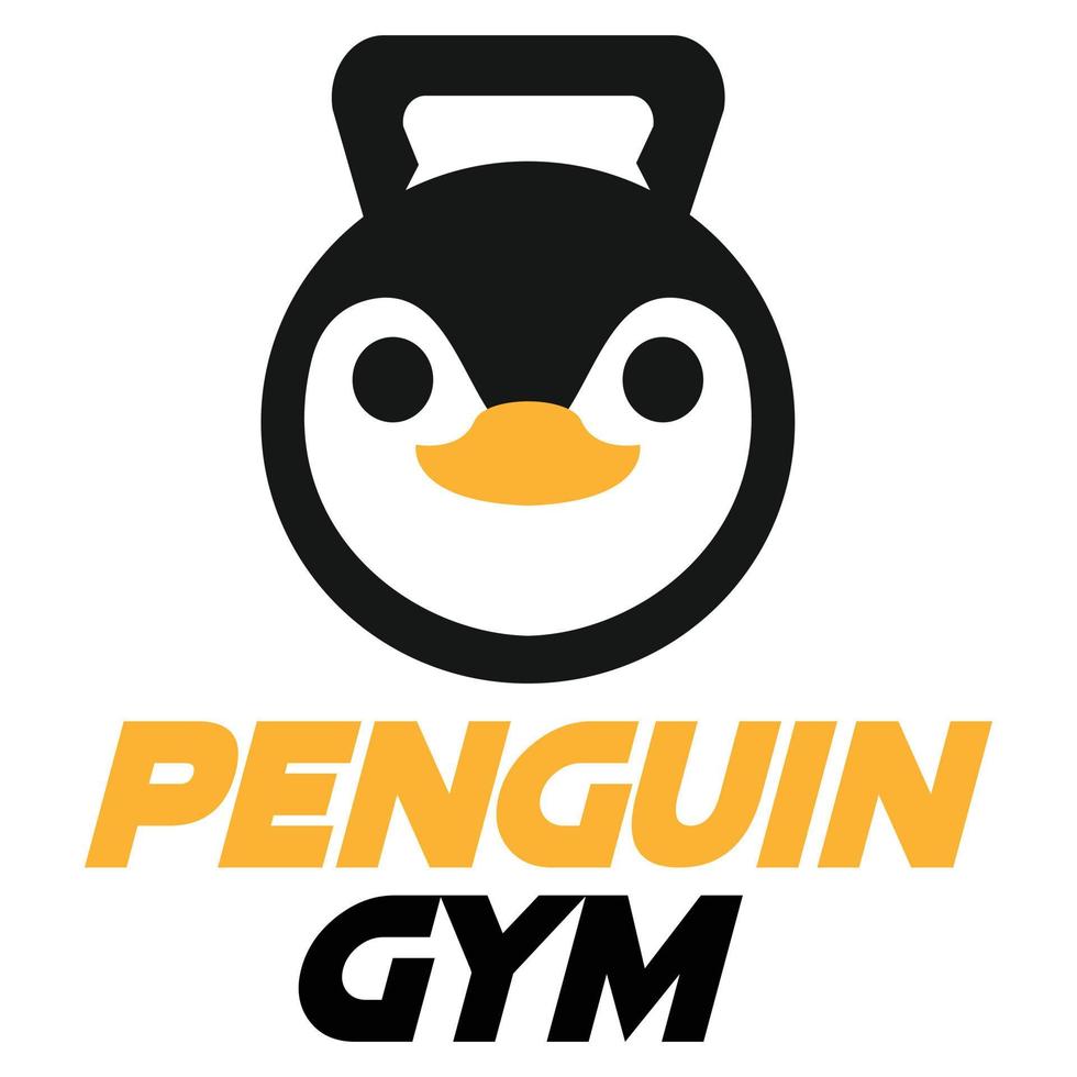 modern Vektor eben Design einfach minimalistisch Logo Vorlage von Pinguin Fitnessstudio Fitness Kopf Maskottchen Charakter Vektor Sammlung zum Marke, Emblem, Etikett, Abzeichen. isoliert auf Weiß Hintergrund.