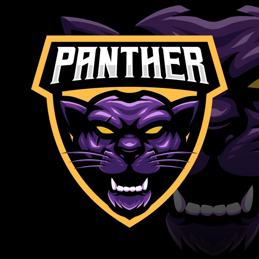 Maskottchen von wild Panther Das ist geeignet zum E-Sport Spielen Logo Vorlage vektor