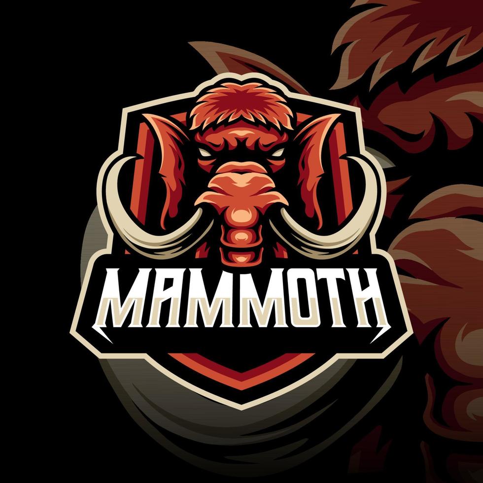 maskot av mammut den där är lämplig för e-sport gaming logotyp mall vektor