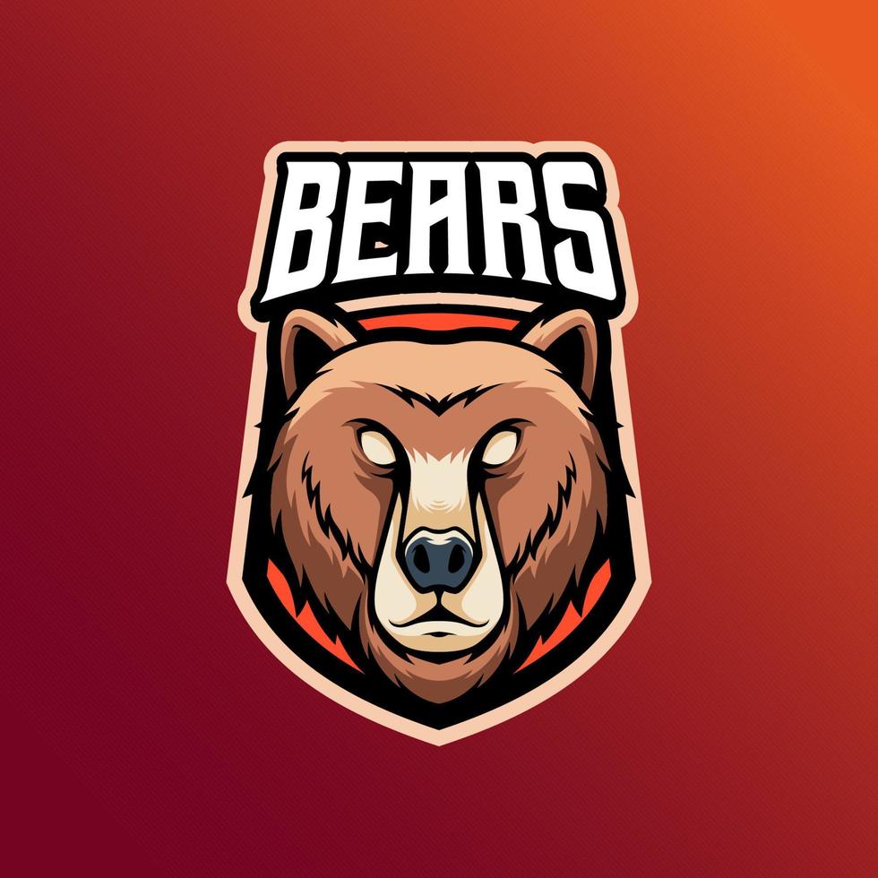 Maskottchen von braun Bär Das ist geeignet zum E-Sport Spielen Logo Vorlage vektor