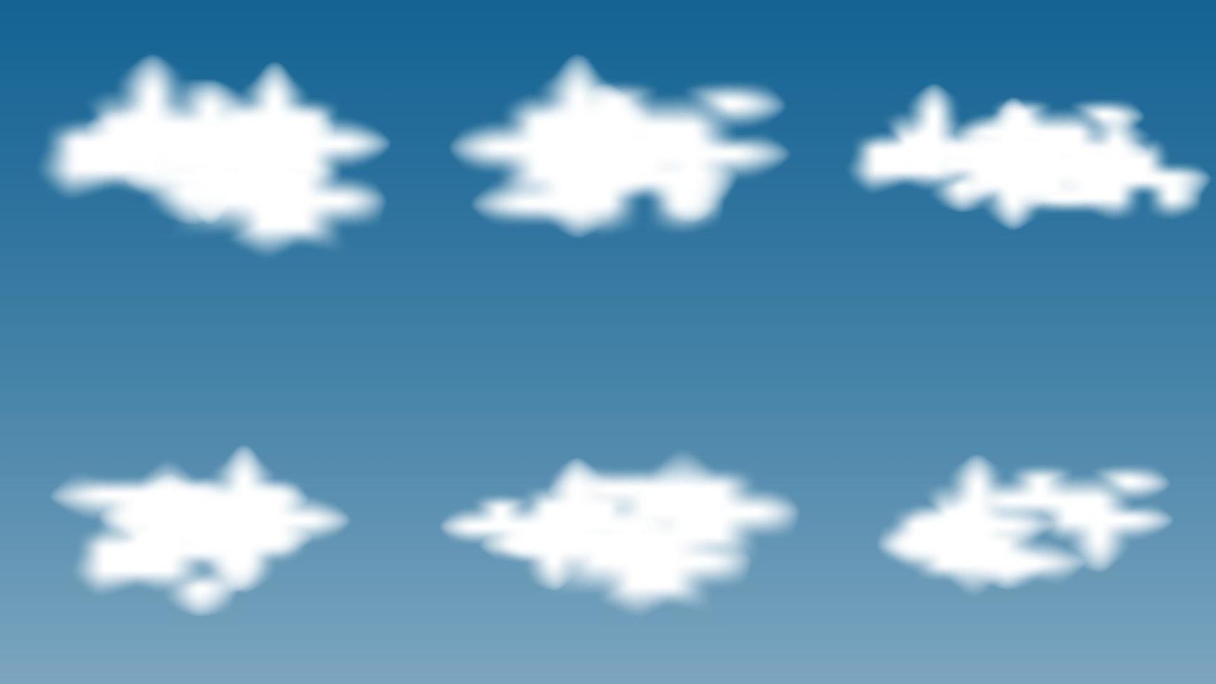 realistisk moln uppsättning på blå bakgrund. element för baner bakgrund design. vektor illustration.