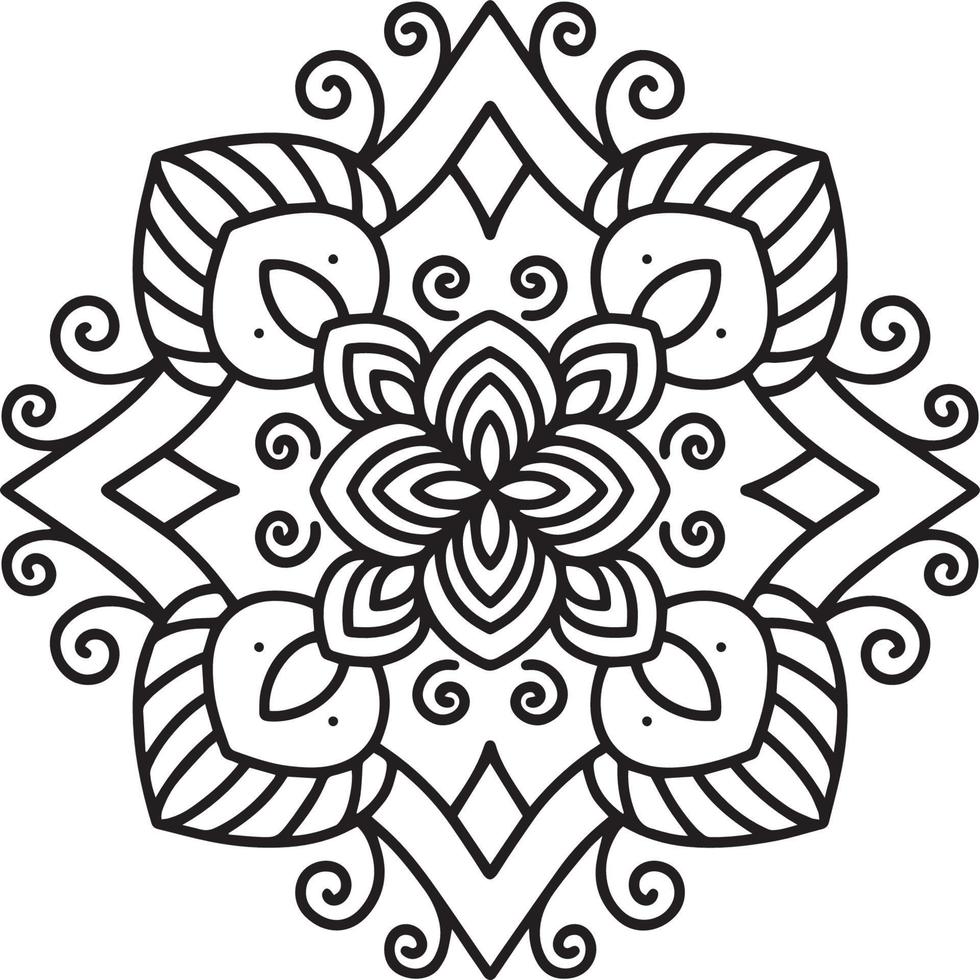 skön blomma mandala vektor