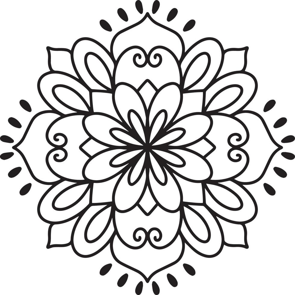 skön blomma mandala vektor