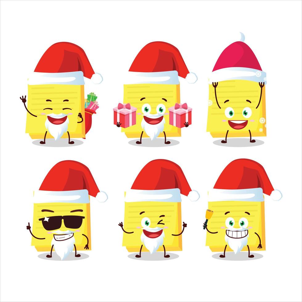Santa claus Emoticons mit klebrig Anmerkungen Gelb Karikatur Charakter vektor