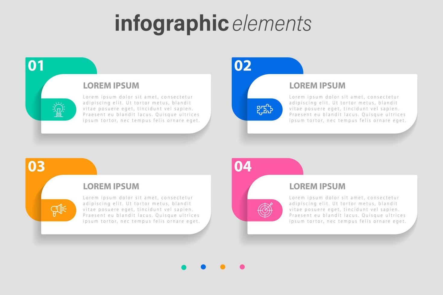 vektor infographic etikett designmall med ikoner och 4 alternativ eller steg. kan användas för processdiagram, presentationer, arbetsflödeslayout, banner, flödesschema, infograf.