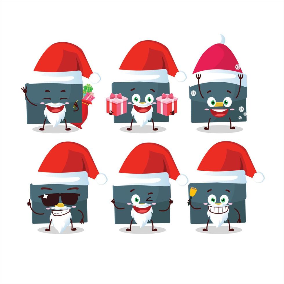Santa claus Emoticons mit Aktentasche Karikatur Charakter vektor