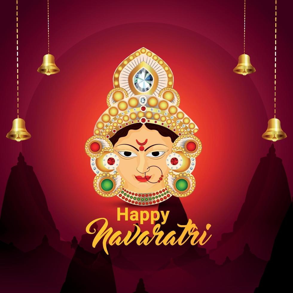 realistische Vektorillustration der glücklichen navratri Feiergrußkarte vektor