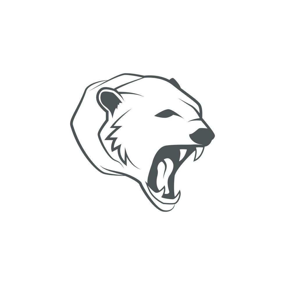 grizzly Björn eller Sol Björn eller polär Björn huvud silhuett logotyp design ikon. vektor illustration.