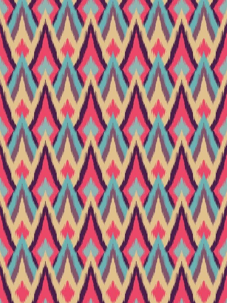 Ikat ethnisch Chevron nahtlos Muster. ethnisch Stoff drucken geometrisch Ikat Muster. Diamant geometrisch Hintergrund. vektor