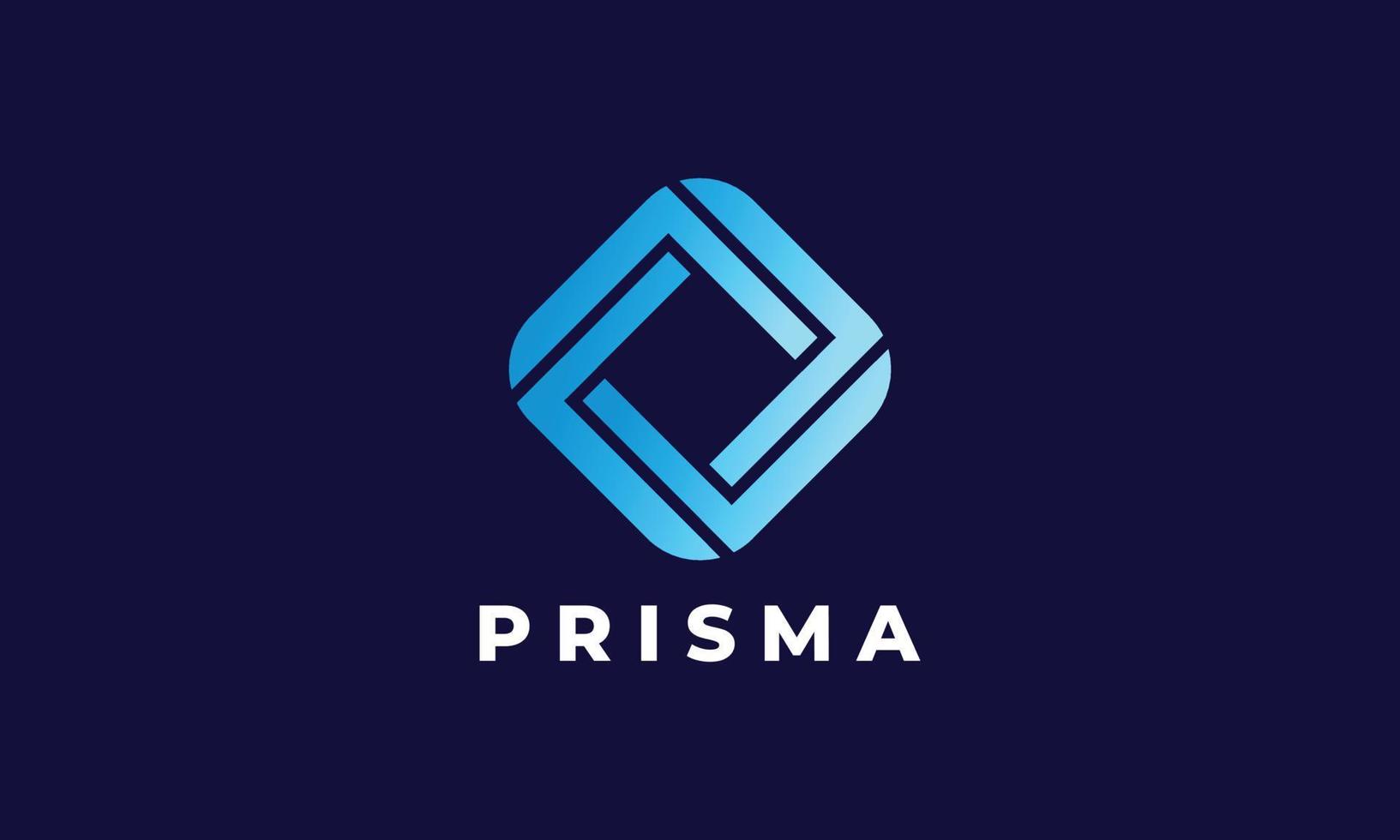 Logo Vektor Prisma Diamant Blau Farbe Konzept Minimalismus kreativ modern Stil