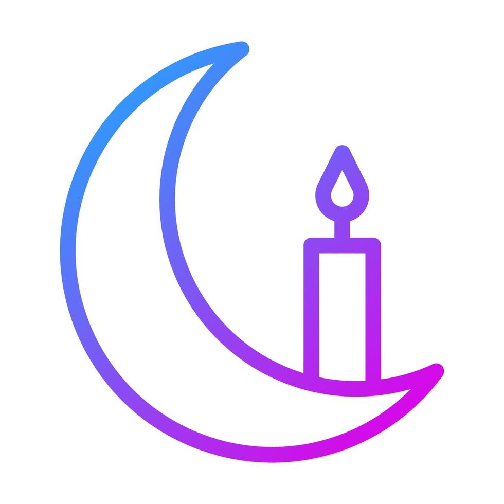 Kerze Symbol Gradient lila Farbe Ramadan Symbol perfekt. vektor