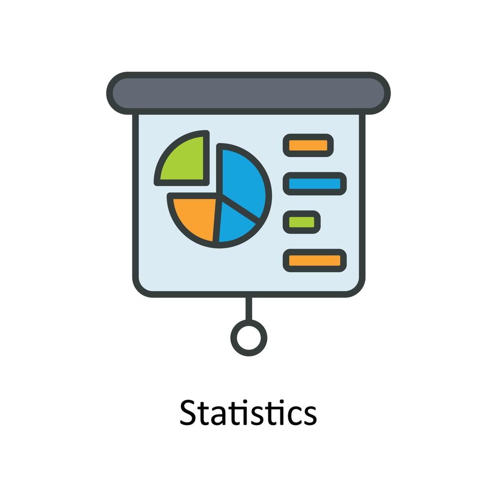 Statistiken Vektor füllen Gliederung Symbole. einfach Lager Illustration Lager