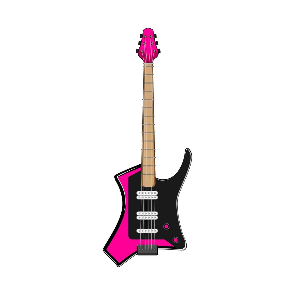 röd elektrisk gitarr tecknad serie vektor illustration