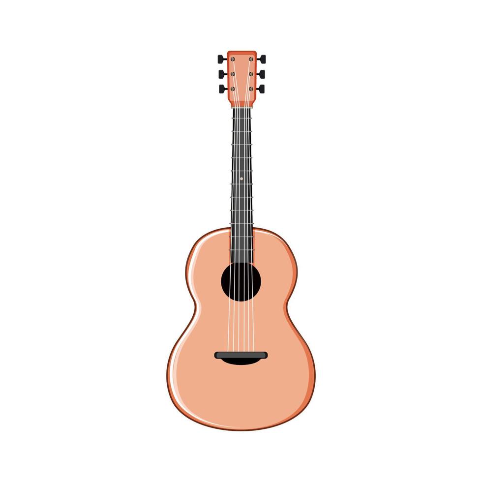 sten akustisk gitarr tecknad serie vektor illustration