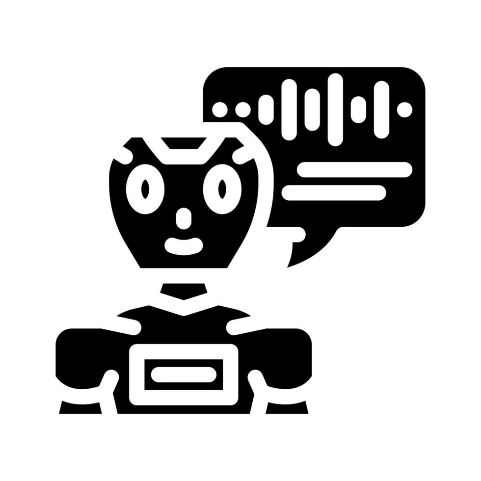 Rede Plaudern bot Glyphe Symbol Vektor Illustration