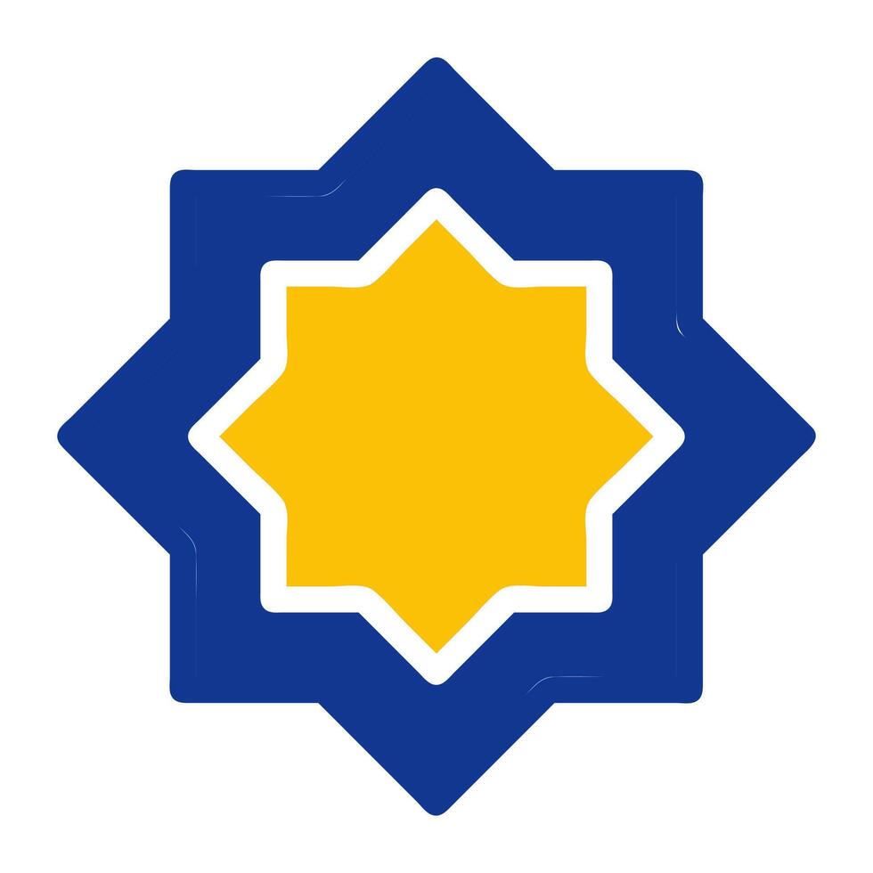 Dekoration Symbol solide Blau Gelb Farbe Ramadan Symbol perfekt. vektor